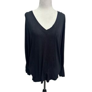 Gentle Fawn Black V-Neck Batwing Sleeve T-Shirt Top Size XS/S